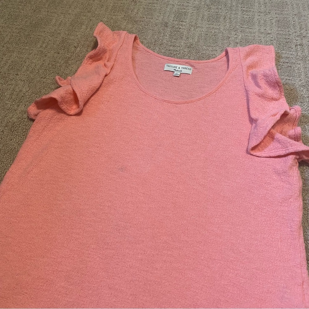 {Madewell | Texture & Thread} Ruffle-Sleeve Tank Top ~ Size Small - Picture 9 of 16